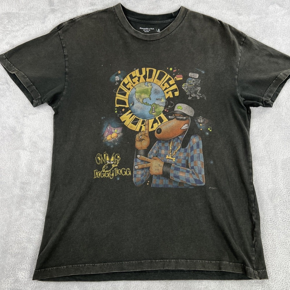 Abercrombie & Fitch Snoop Dogg Tee XL Black Death Row Records Rap Hip Hop Shirt